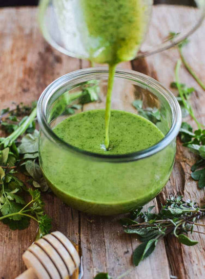 Green Salad Dressing with Future Fresh Herbs- Genovese Basil, Italian Flat-Leaf Parsley, Coriander Wansoy and Spearmint